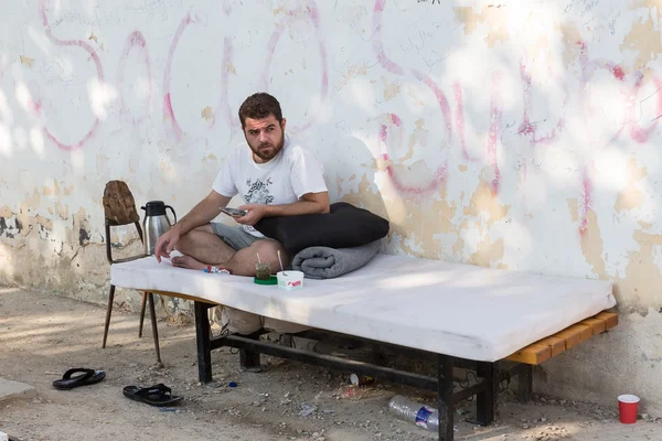 Menekülttábor Lagadikia, Görögország — Stock Fotó