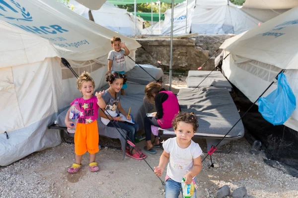 Лагерь беженцев Лагадикия, Греция — стоковое фото