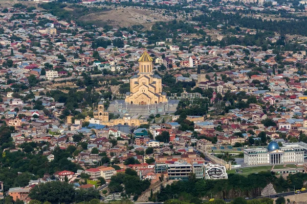 Letecký pohled na centrum Tbilisi, hlavní město Gruzie — Stock fotografie