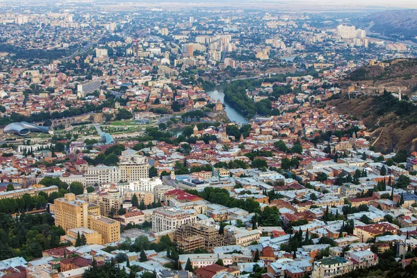 Luftaufnahme des Zentrums von Tiflis, der Hauptstadt Georgiens — Stockfoto