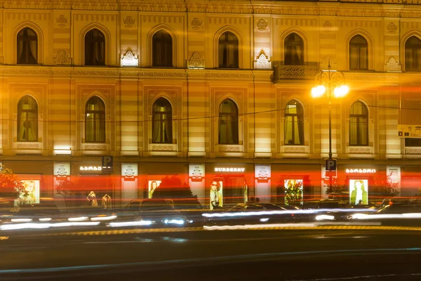 Frihetstorget på natten i centrum av Tbilisi med ljus — Stockfoto