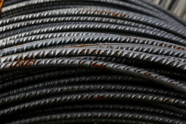 Steel rebar component in a construction site — Stock Photo, Image