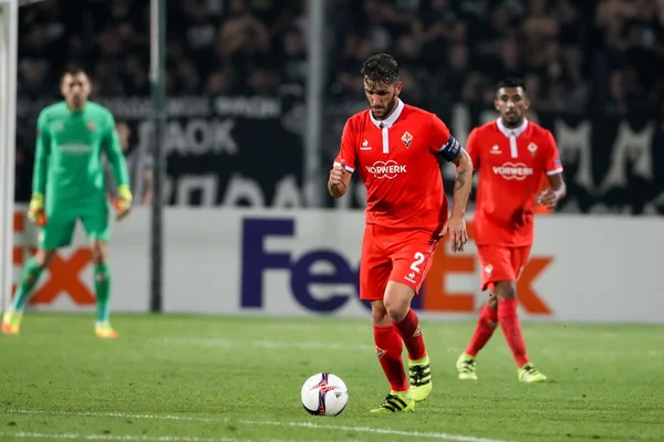 Uefa europa league spiel paok vs acf fiorentina — Stockfoto