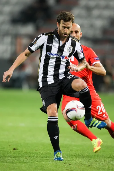 Uefa europa league spiel paok vs acf fiorentina — Stockfoto