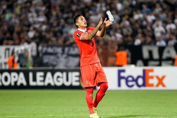 Paok rakip Acf Fiorentina arasında UEFA Avrupa Ligi maç — Stok fotoğraf