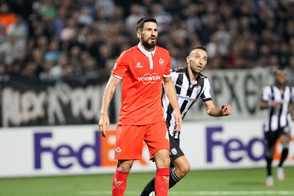 Paok rakip Acf Fiorentina arasında UEFA Avrupa Ligi maç — Stok fotoğraf