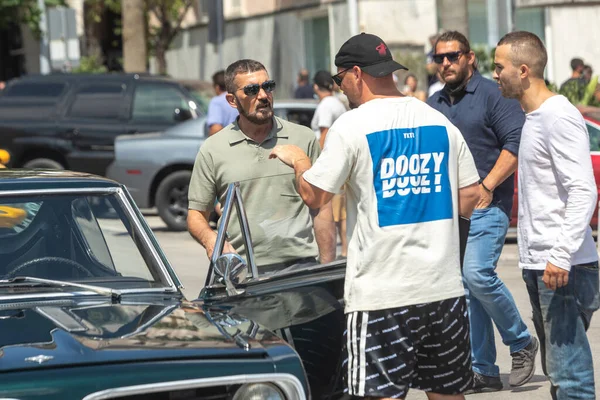 Thessalonique Grèce Juillet 2021 Acteur Espagnol Antonio Banderas Lors Tournage — Photo