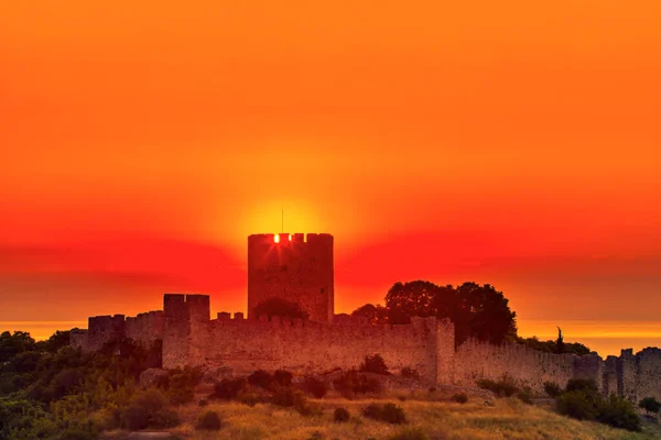 Castle Platamon Sunrise Pieria Macedonia Greece — Stock Photo, Image