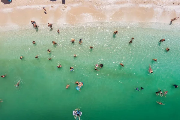 Porto Vathy Marble Beach Thassos Grecja Lipca 2021 Widok Powietrza — Zdjęcie stockowe