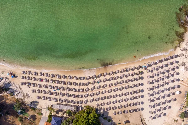 View Aerial View Emerald Transparent Mediterranean Sea White Beach Full — Stock Photo, Image