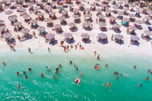 Praia Mármore Ilha Thassos Grécia Julho 2021 Vista Cima Vista — Fotografia de Stock