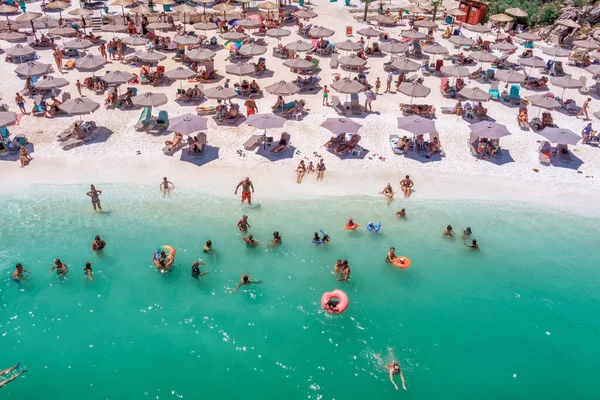 Praia Mármore Ilha Thassos Grécia Julho 2021 Vista Cima Vista — Fotografia de Stock