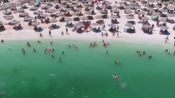 Spiaggia Marmo Isola Taso Grecia Luglio 2021 Vista Dall Alto — Video Stock
