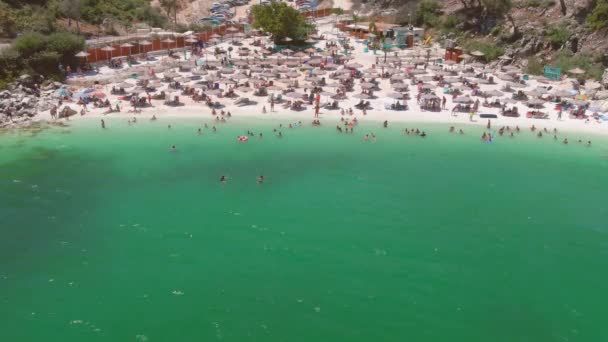 Plaja Marmură Insula Thassos Grecia Iulie 2021 Vedere Sus Vedere — Videoclip de stoc