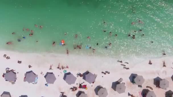 Marble Beach Thassos Island Greece Липня 2021 Вид Зверху Вигляд — стокове відео