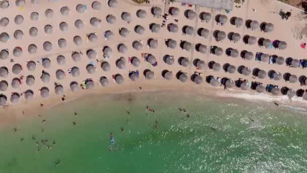 Uitzicht Van Boven Vanuit Lucht Uitzicht Een Smaragd Transparante Middellandse — Stockvideo