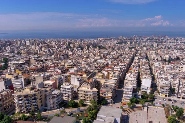 Vista Aérea Ciudad Tesalónica Desde Zona Napoli Tesalónica Segunda Ciudad — Foto de Stock