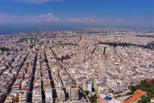 Luchtfoto Van Stad Thessaloniki Vanuit Het Gebied Neapoli Thessaloniki Één — Stockfoto