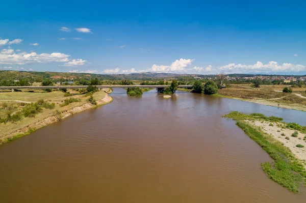 Aerial View River Axios Area Axioupolis Kilkis Northern Greece — Stock Photo, Image