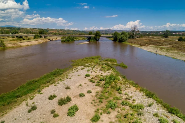 Aerial View River Axios Area Axioupolis Kilkis Northern Greece — Stock Photo, Image