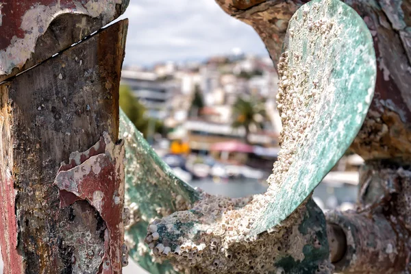 Dettagli di un'elica a barca arrugginita — Foto Stock