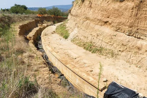 Excavations in Amphipolis, Greece. Archaeologists have uncovered — Stock Photo, Image