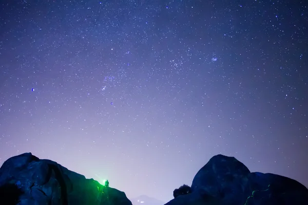 Starry sky seen from Meteora, Greece — Stock Photo, Image