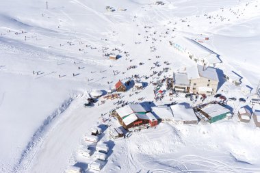 Yunanistan Ski Resort Falakro havadan görünümü.