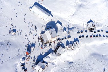 Yunanistan Ski Resort Falakro havadan görünümü.