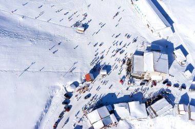 Yunanistan Ski Resort Falakro havadan görünümü.
