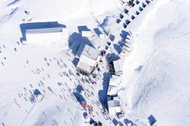 Yunanistan Ski Resort Falakro havadan görünümü.