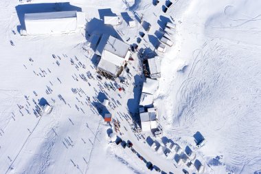 Yunanistan Ski Resort Falakro havadan görünümü.