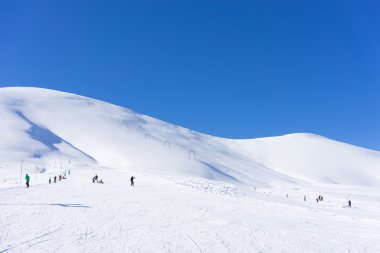Kayakçı Ski Resort Falakro, Yunanistan, havadan görünümü.