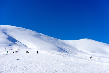 Kayakçı Ski Resort Falakro, Yunanistan, havadan görünümü.