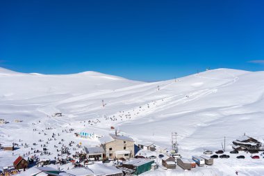 Yunanistan Ski Resort Falakro havadan görünümü.