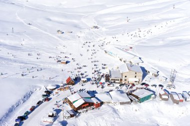 Yunanistan Ski Resort Falakro havadan görünümü.