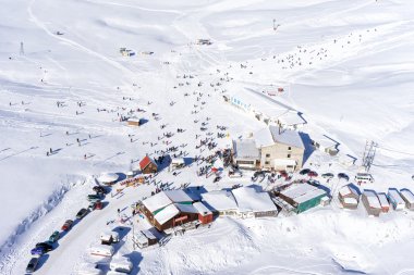 Yunanistan Ski Resort Falakro havadan görünümü.