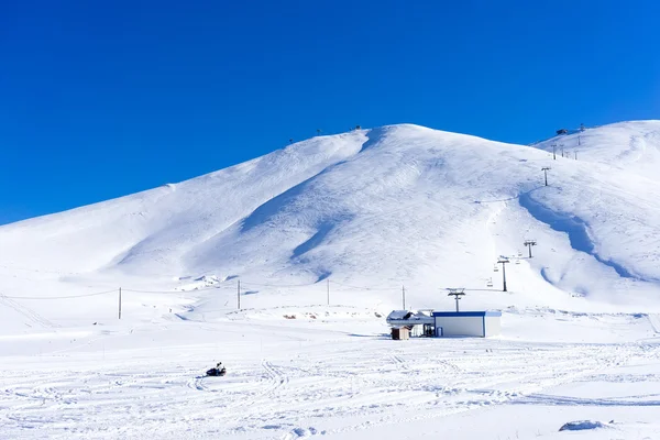 Aerial View of snowed mountain Falakro, in Greece. — Stock Photo, Image