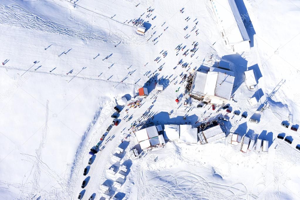 Aerial View of Ski Resort Falakro, in Greece.