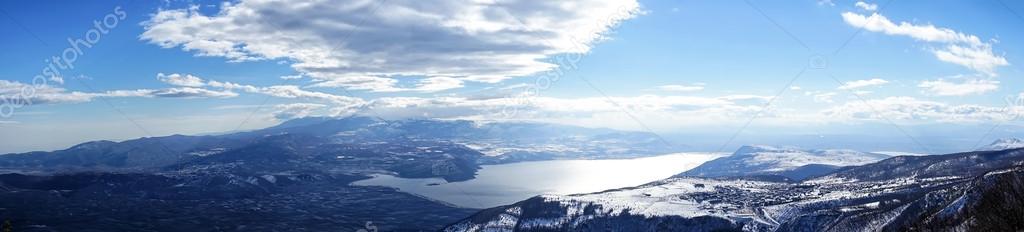Panoramic view of  Kaimaktsalan ski center in Greece.