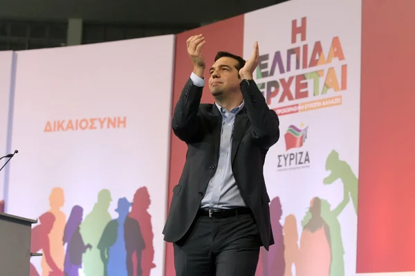 Alexis Tsipras leader of the Coalition of the Radical Left (SYRI — Stock Photo, Image