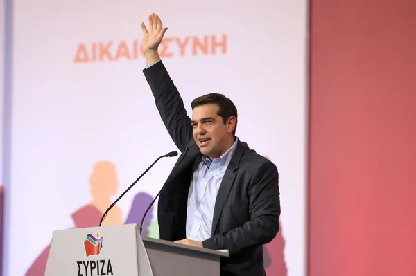 Alexis Tsipras leader of the Coalition of the Radical Left (SYRI — Stock Photo, Image