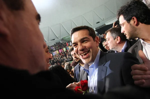 Alexis Tsipras leader of the Coalition of the Radical Left (SYRI — Stock Photo, Image