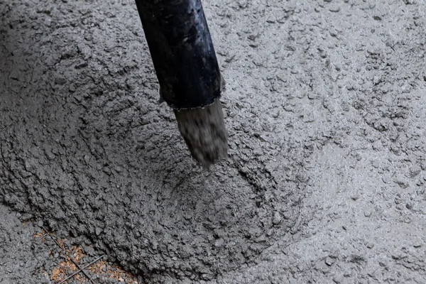 Pouring cement during sidewalk upgrade — Stock Photo, Image