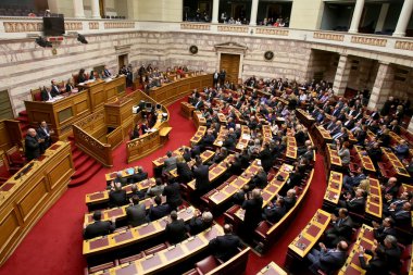 Greek parliament session clipart