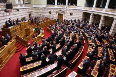 Greek parliament session clipart