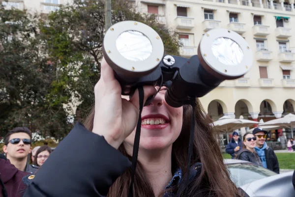 PARTIAL SOLAR ECLIPSE OVER GREECE — Stock Photo, Image