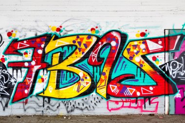 Renkli grafiti sanatının satır sokak duvarlar 