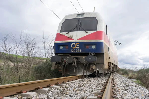 Derailed train coaches at the site of a train accident at the Ge — Stock Photo, Image