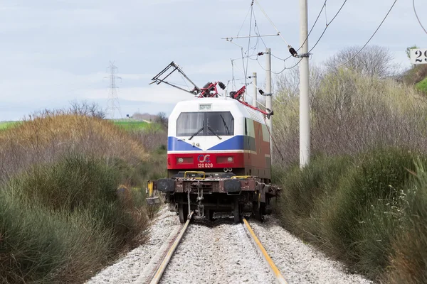 Derailed train coaches at the site of a train accident at the Ge